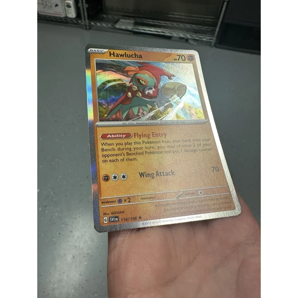 Hawlucha 118/198 ROLLER MARK ERROR - Pokemon‎ Scaret & Violet - Rare Holo - NM